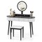 Costway Solid Wood Makeup Vanity Desk Set with LED Lighted Mirror Drawers Cushioned Stool White + Brown/Black + Brown/White + Black/White + Natural